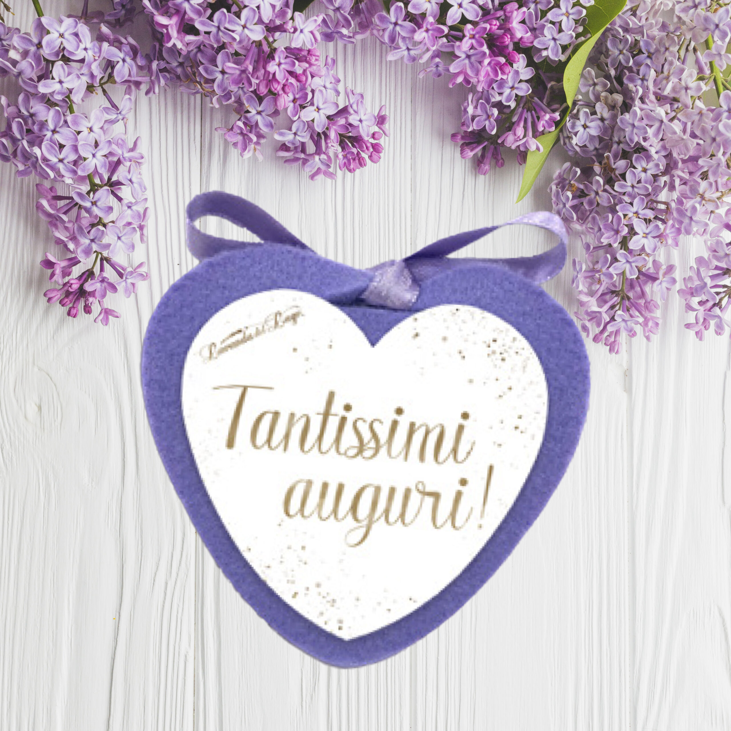 Cuore di stoffa tantissimi auguri